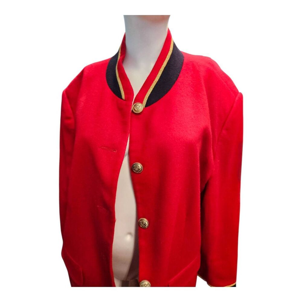 Maggie Mcnaughton Red Wool Military Blazer Womens Size 20 - Picture 4 of 9